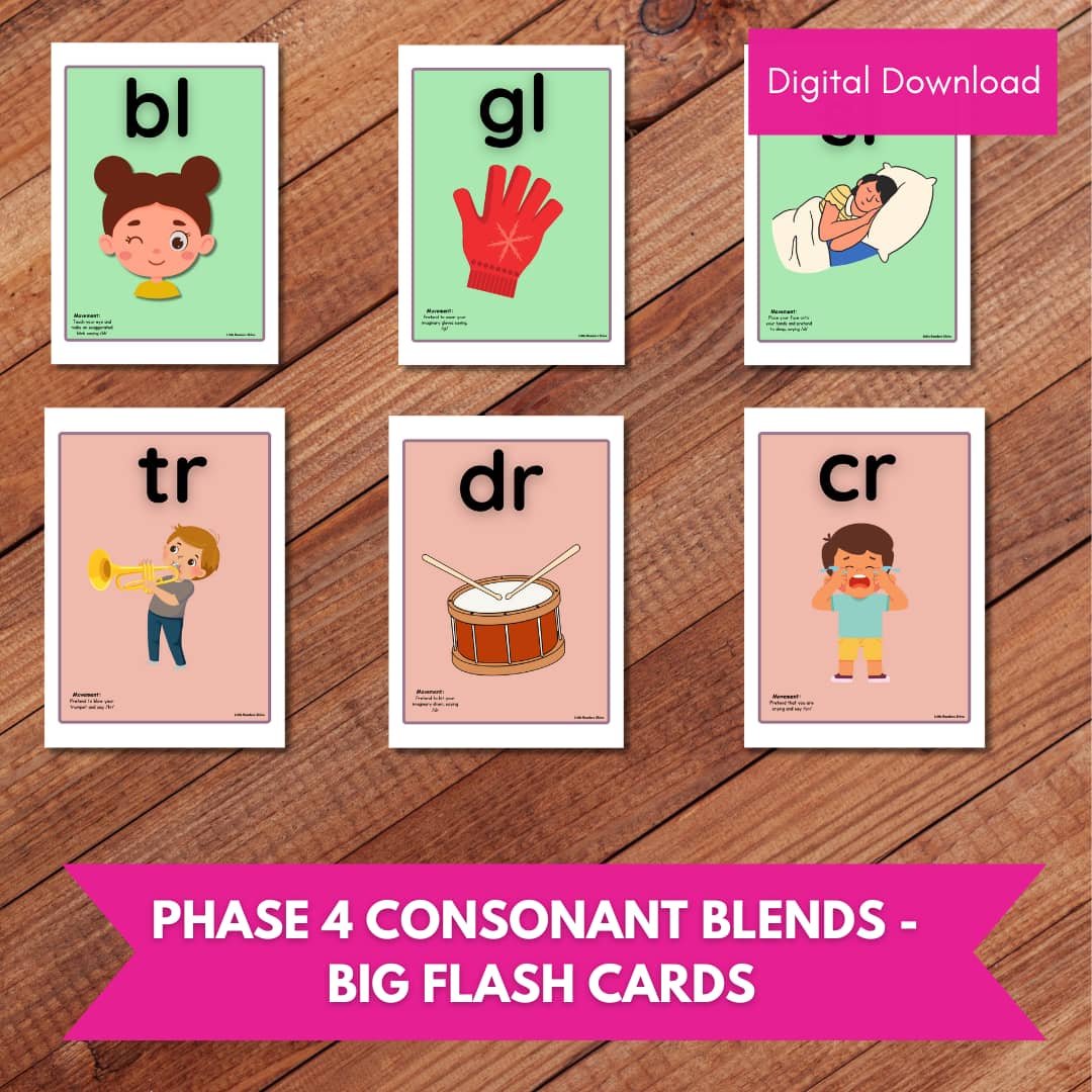 PHASE 4 CONSONANT BLENDS BIG FLASH CARDS