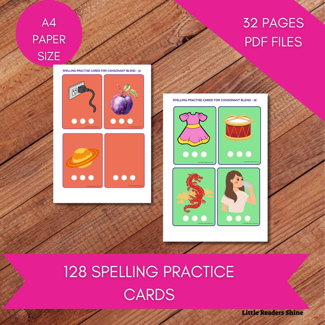 PHASE 4 CONSONANT BLENDS SPELLING PRACTICE CARDS